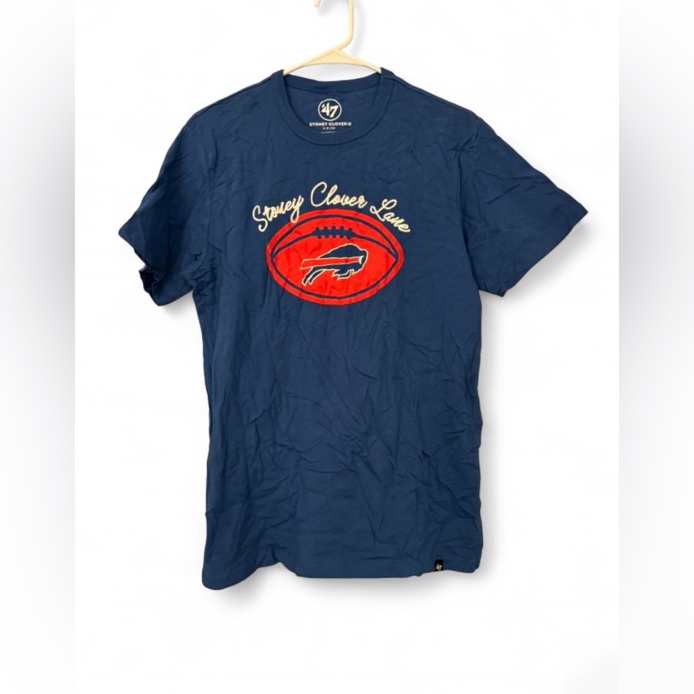 NWT Buffalo Bills Stoney Clover Lane x '47 Jetty Blue T-Shirt Size Small